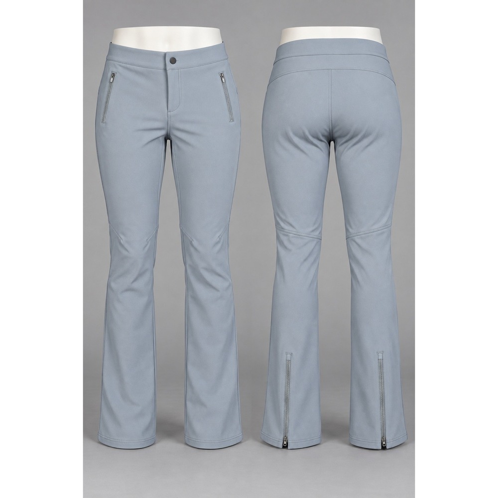 Title Nine Clamber Pants Women 12 Blue Gray Excellent Fleece Lined Bootcut Zip